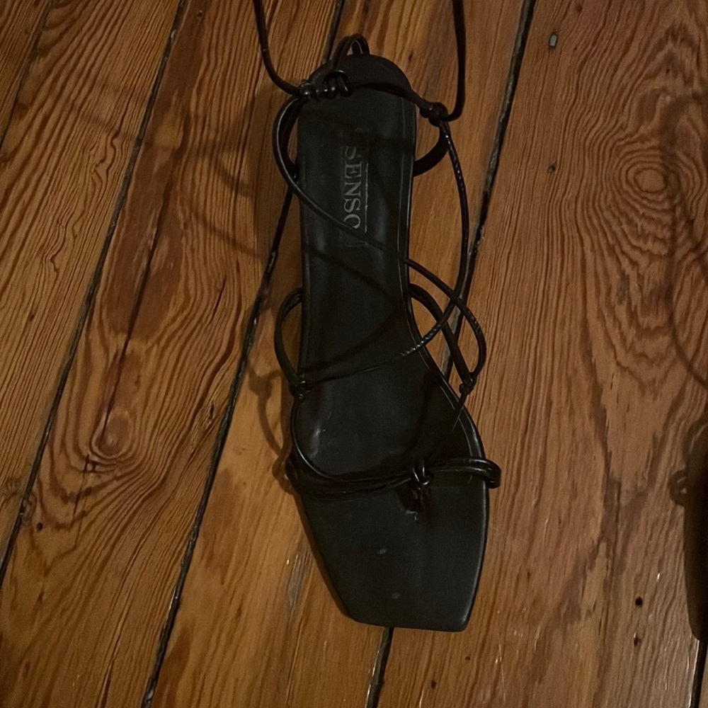 Black Senso leather strappy heels